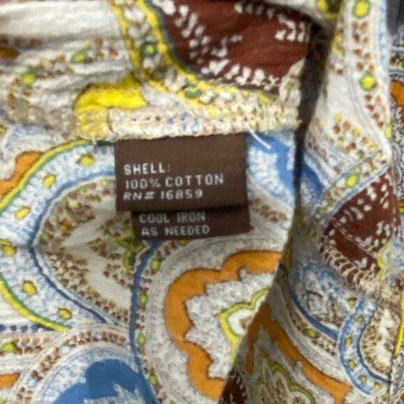 J. McLaughlin Top Womens Size 8 Long Sleeve Button Up Colorful Pattern Paisley - Picture 4 of 7